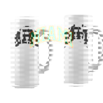 Retro Miami Miami Vintage Orange Green Fl Souvenir Coffee Mug - Thegiftio