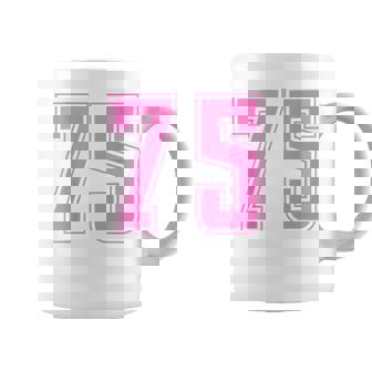 Rosa Pink Número 75 Equipo Deportivo Uniforme Numerado Taza de café - Regaloses