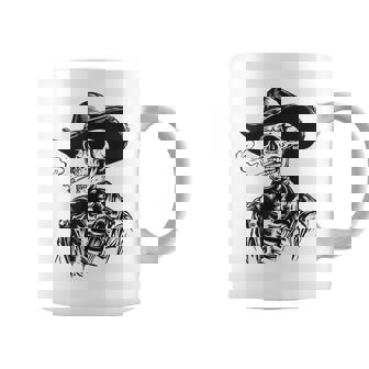 Rustic Skeleton Cowboy Western Goth Dark Grunge Gothic Skull Coffee Mug - Monsterry