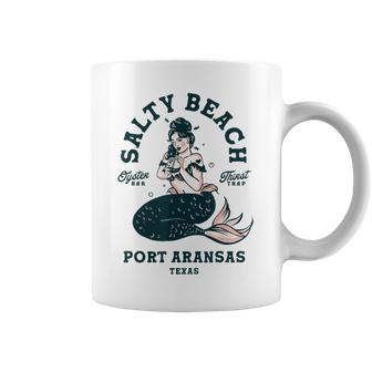 Salty Beach Port Aransas テキサス マーメイドシャツ ダイブバー オイスター コーヒーマグ - Kawaiitshirt
