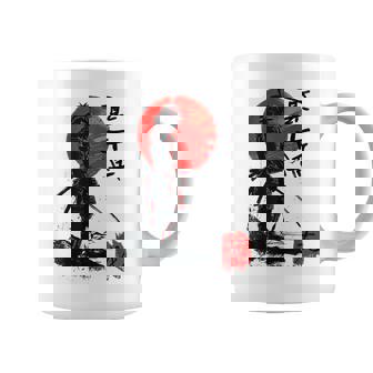 Samurai Japonés Rojo Eclipse Guerrero Arte Taza de café - Regaloses