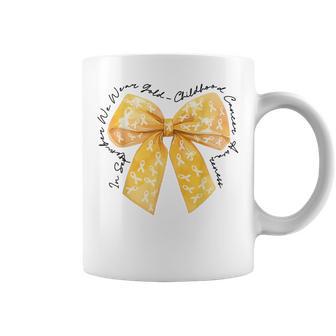 In September We Wear Gol-D Childhood Cancer Coquette Bow Coffee Mug - Thegiftio UK