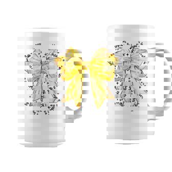 In September We Wear Gold Bow Childhood Cancer Awareness Coffee Mug | Mazezy