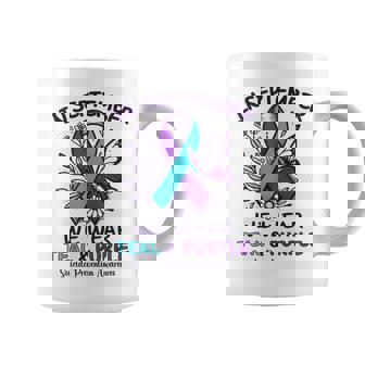 In September We Wear Teal Purple Ribbon Suicide Prevention Coffee Mug | Seseable CA