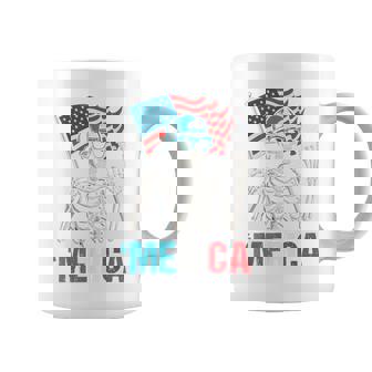 Skeleton Merica Rock American Flag Patriotic 4Th Of July Coffee Mug - Thegiftio