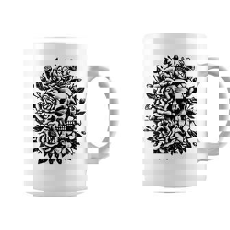 Skull Flower Rad Rock N Roll Graphic Retro コーヒーマグ - Kawaiitshirt