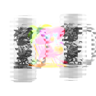 Summer Vibes Pink Flamingo Beach Palm Tree Summer Vacation Coffee Mug | Mazezy