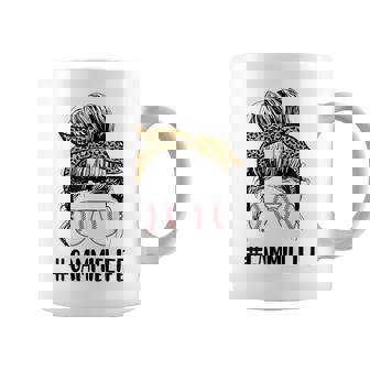 T-Ball Gammie Life Messy Bun Leopard Print Softball Coffee Mug | Mazezy