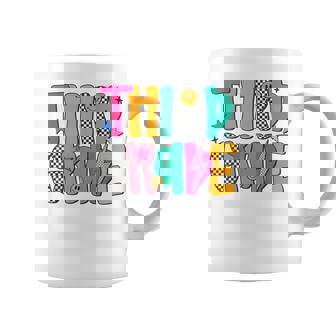 Third Grade Retro Checkered Teacher Back To School Coffee Mug | Mazezy