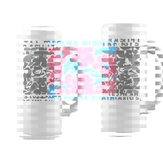 Trans Rights Are Human Rights Floral Lgbtq Pride Transgender Coffee Mug - Monsterry