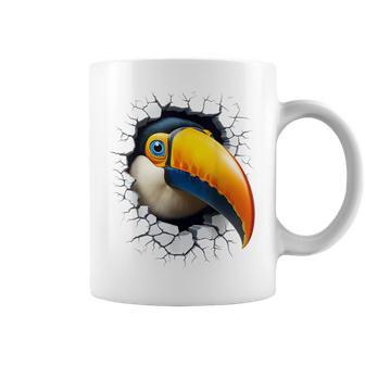 Tucán Animal Abstracto Gráfico Dibujo Arte Cara Tucán Taza de café - Regaloses