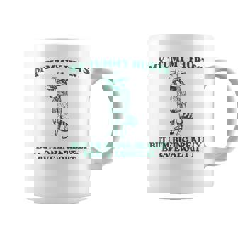 My Tummy Hurts But I'm Being Really Brave Raccoon Cowboy Coffee Mug - Thegiftio UK