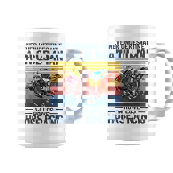 Never Underestimate An Old Man Who Loves Horse Racing Coffee Mug - Monsterry