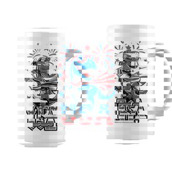 Usa 4Th July Toddler Boy Dinosaur Dino American Flag Patriot Coffee Mug - Thegiftio UK