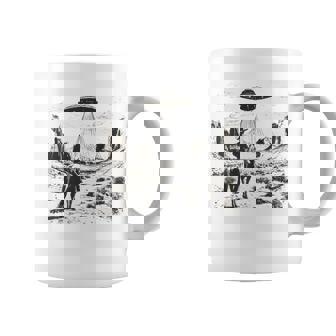 Vintage Rodeo Cowboy Western Country Space Ship Ufo Alien Coffee Mug - Monsterry