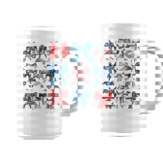 Vintage Usa Bow In Red White Blue For Patriotic 4Th Of July Coffee Mug | Mazezy