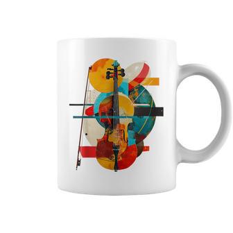 Violín Abstracto Planetas Arte Geométrico Gráficoiolín Taza de café - Regaloses