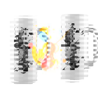 Violín Dibujo Arte Geométrico Abstracto Motivoiolín Taza de café - Regaloses