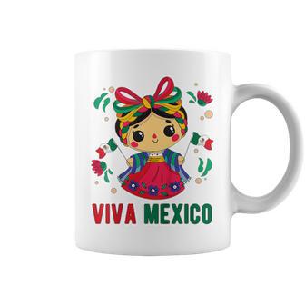 Viva Mexico Toddler Girls Flores Mexican Independence Day Coffee Mug | Seseable FR