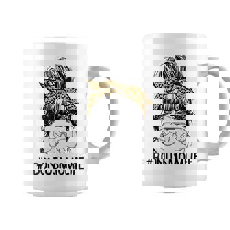 Volleyball Bonus Mom Life Messy Bun Leopard Mother’S Day Coffee Mug - Thegiftio UK