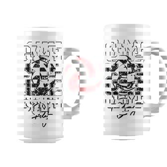 Volleyball Game Day Girls Volleyball Mom Maroon & White Coffee Mug | Seseable UK