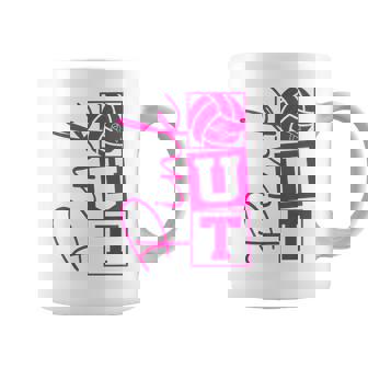 Volleyball Pink Out Breast Cancer Awareness Pink Ribbon Coffee Mug - Thegiftio