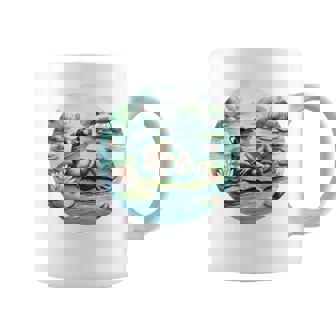 「池でリラックス」 – スイレンの上にサングラスをかけたカエル コーヒーマグ - Kawaiitshirt