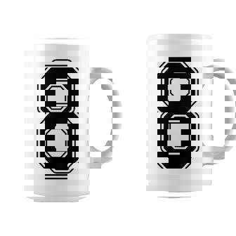 【バックプリント・背中側】8 数字 背番号 ユニフォーム ナンバー【ブラック／黒 の文字】スポーツ 練習着 部活 コーヒーマグ - Kawaiitshirt