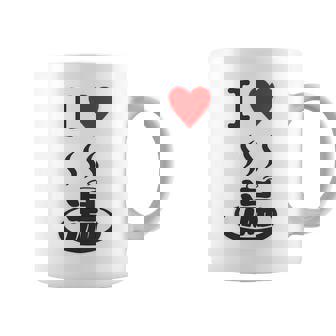 【バックプリント・背中側】アイラブ・湯 イラスト【温泉】お風呂 マーク 銭湯 記号 ハート 面白い コーヒーマグ - Kawaiitshirt