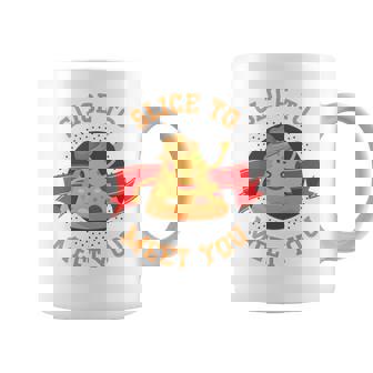 あなたに会うためにチーズクラストとスライス用のスライスが入ったピザ。 長袖tシャツ コーヒーマグ - Kawaiitshirt