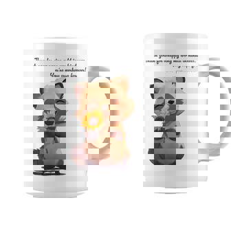 ありがとうのタヌキ ひまわりver 父の日 アニマルグラフィック 感謝 たぬき 花と狸 コーヒーマグ - Kawaiitshirt