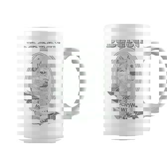 おもしろいいいいどこん 柴犬犬 ドル札 暗号のお金 コーヒーマグ - Kawaiitshirt