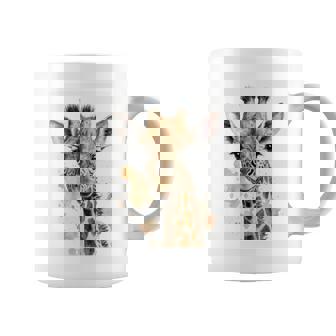 かわいい水彩画 キリン 赤ちゃん 美的 動物 アート 絵画 長袖tシャツ コーヒーマグ - Kawaiitshirt