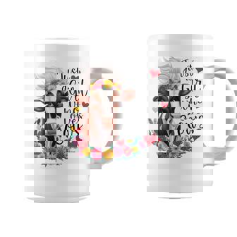 かわいい牛 ただの牛を愛する少女 長袖tシャツ コーヒーマグ - Kawaiitshirt