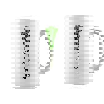 ねぎ 葱 顔 イラスト かわいい おもしろ 面白い 簡単 シンプル ゆるい 野菜 コーヒーマグ - Kawaiitshirt