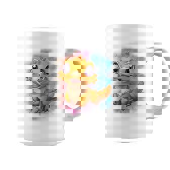 ひげを生やしたドラゴンの白い服のレインボーフラッグ コーヒーマグ - Kawaiitshirt