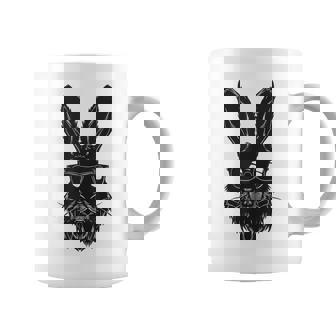 ひげバニーフェイス サングラス付き イースターデー 2024 男性 男の子 子供 コーヒーマグ - Kawaiitshirt