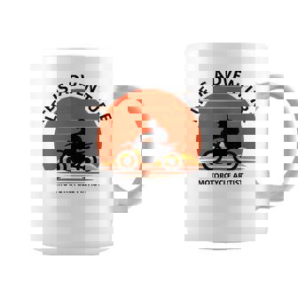 アドベンチャー バイク おもしろ ツーリング 人生は冒険だ オフロードバイクバイク イラスト コーヒーマグ - Kawaiitshirt