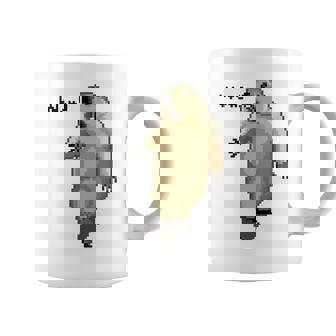 アニマルプリント 驚いたマーモット ドット絵 ピクセルアート 面白い 動物 ミーム コーヒーマグ - Kawaiitshirt