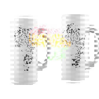 アフリカ地図 ヒョウ柄 アフリカラスタカラー コーヒーマグ - Kawaiitshirt