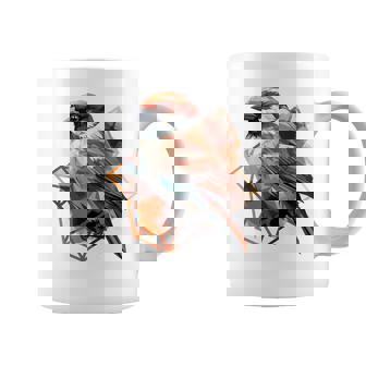 アメリカンツリー スズメ 鳥 幾何学模様 パッテンアート かわいい鳥 ロー コーヒーマグ - Kawaiitshirt