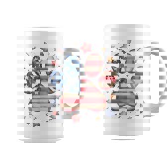 アメリカ国旗 愛国的な犬と猫の足跡プリント 7月4日 犬 コーヒーマグ - Kawaiitshirt