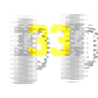 イエローナンバー33 背面 スポーツチーム ジャージ番号 コーヒーマグ - Kawaiitshirt