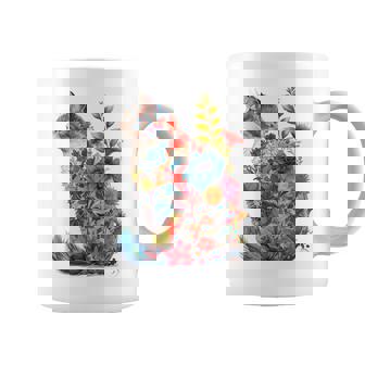 カラフル 花 猫 コーヒーマグ - Kawaiitshirt