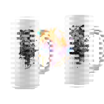 カラフルなハイエナプレデター 水彩画携帯電話ケース コーヒーマグ - Kawaiitshirt