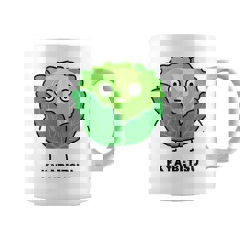 キャベツ 顔 イラスト かわいい おもしろ 面白い 簡単 シンプル ゆるい 野菜 コーヒーマグ - Kawaiitshirt