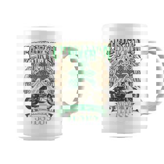 キリスト教バイカーライドウィズジーザスオートバイバックプリントデザイン コーヒーマグ - Kawaiitshirt