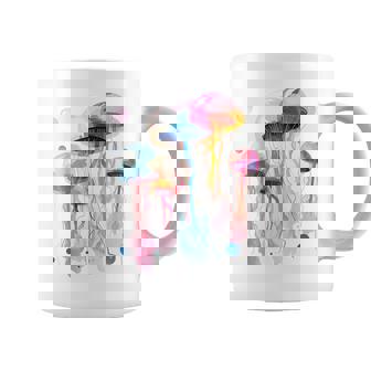 クラゲ 幾何学 動物 カラフル 抽象 アート クラゲ コーヒーマグ - Kawaiitshirt