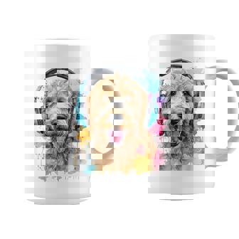 ゴールデンドゥードル、ヘッドフォン、犬、動物プリント コーヒーマグ - Kawaiitshirt