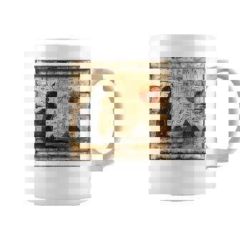 サンセット ピラミッド パピルス スクロール 砂漠 エジプトアート 猫 長袖tシャツ コーヒーマグ - Kawaiitshirt